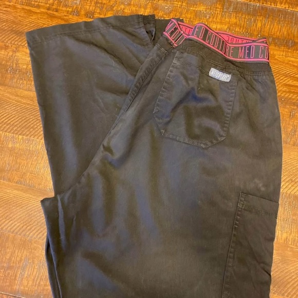 Med Couture Touch Black Joggers with Pink Waistband - Picture 2 of 3